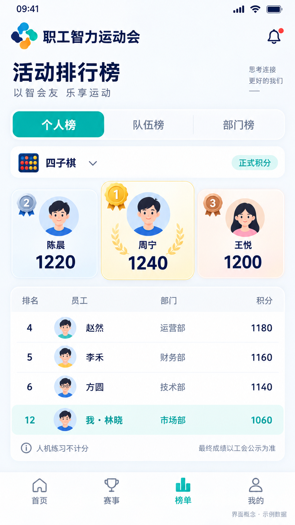 排行榜界面概念图